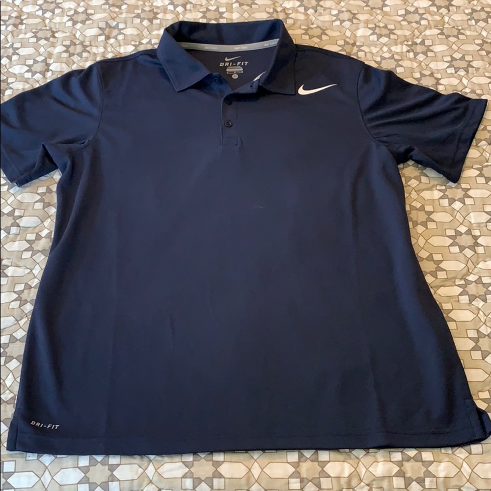 Nike Dri fit Mens medium Navy polo